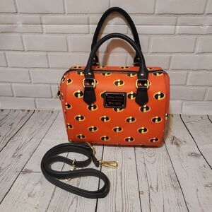 Loungefly Incredibles OG HEART LOGO Red Barrel Satchel Crossbody Bag